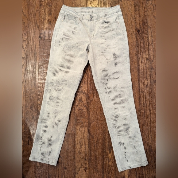 Calvin Klein Jeans - Womens white & gray Tie Dye slim fit Jeans Size 31 -12 - Picture 1 of 15